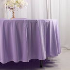 Scuba Round 108" Tablecloth Lavender Lilac - Wrinkle Free & Stain Resistant Table Cover - Bell Racket Store