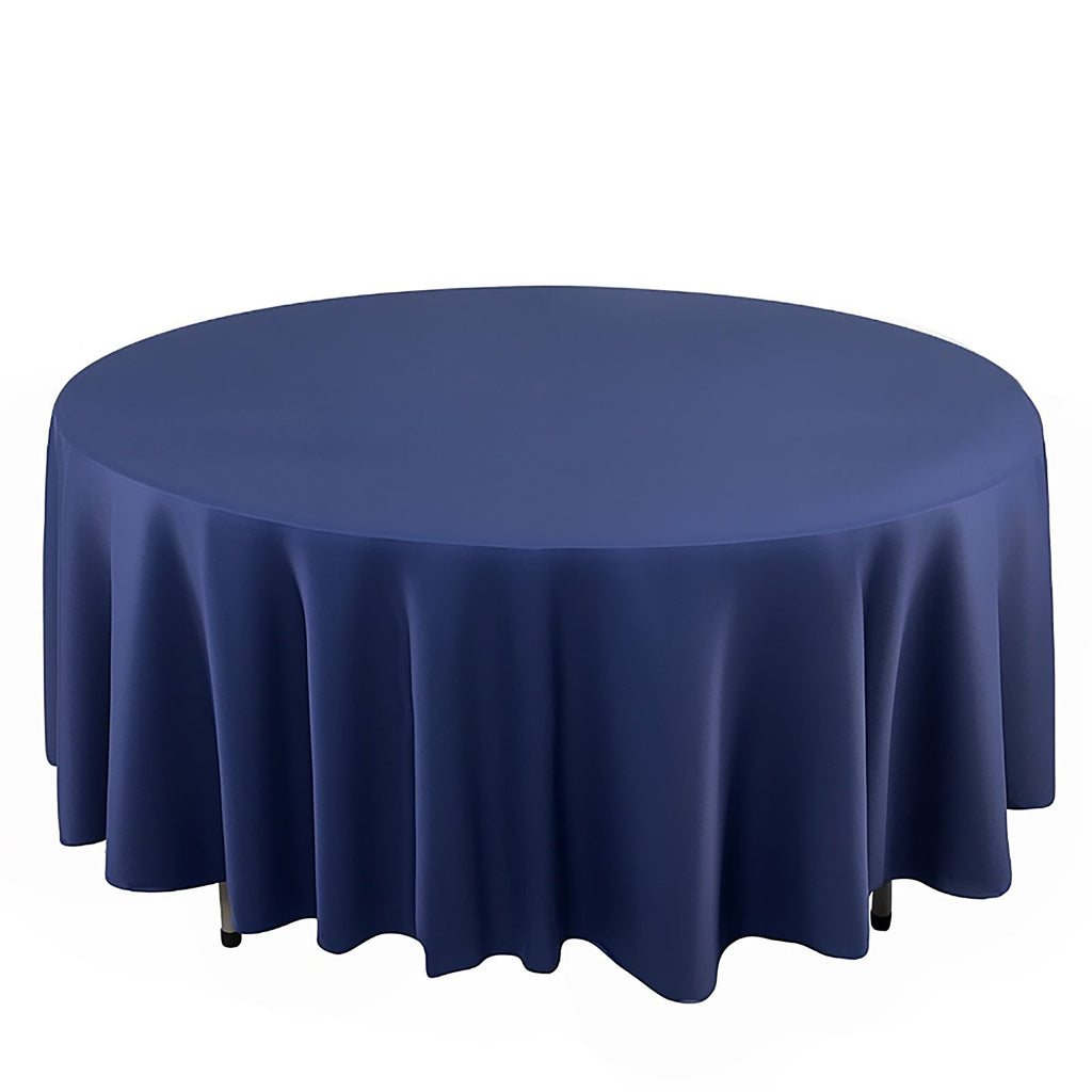 Scuba Round 108" Tablecloth Navy Blue - Wrinkle Free & Stain Resistant Table Cover - Bell Racket Store