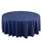Scuba Round 108" Tablecloth Navy Blue - Wrinkle Free & Stain Resistant Table Cover - Bell Racket Store