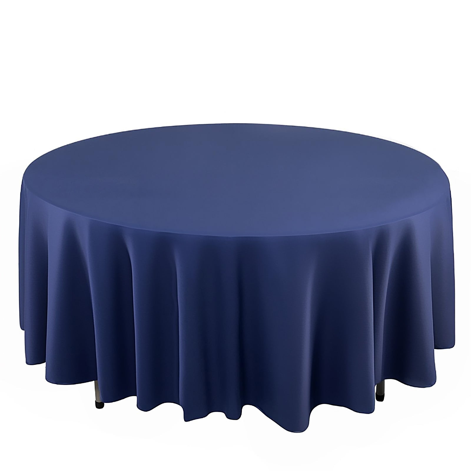 Scuba Round 108" Tablecloth Navy Blue - Wrinkle Free & Stain Resistant Table Cover - Bell Racket Store