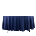 Scuba Round 108" Tablecloth Navy Blue - Wrinkle Free & Stain Resistant Table Cover - Bell Racket Store