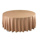 Scuba Round 108" Tablecloth Nude - Wrinkle Free & Stain Resistant Table Cover - Bell Racket Store