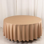 Scuba Round 108" Tablecloth Nude - Wrinkle Free & Stain Resistant Table Cover - Bell Racket Store