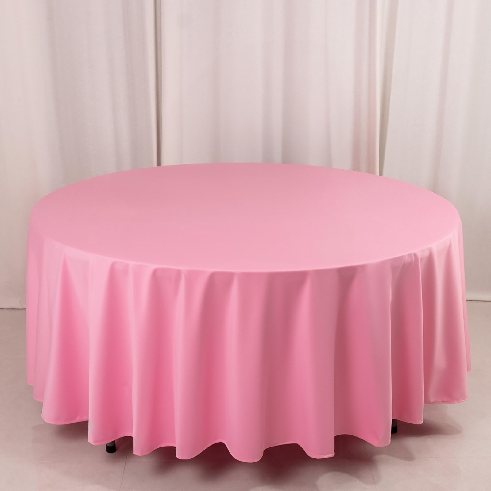 Scuba Round 108" Tablecloth Pink - Wrinkle Free & Stain Resistant Table Cover - Bell Racket Store