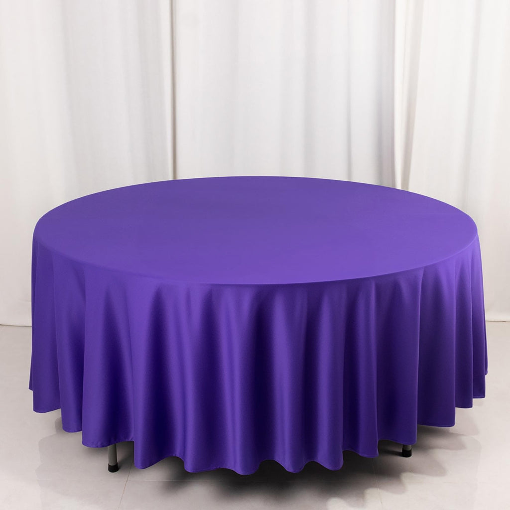 Scuba Round 108" Tablecloth Purple - Wrinkle Free & Stain Resistant Table Cover - Bell Racket Store