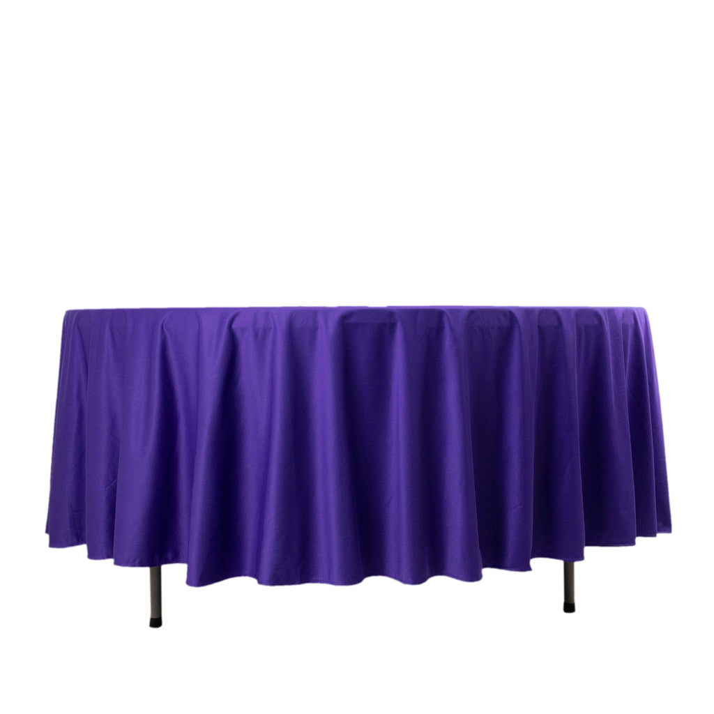 Scuba Round 108" Tablecloth Purple - Wrinkle Free & Stain Resistant Table Cover - Bell Racket Store
