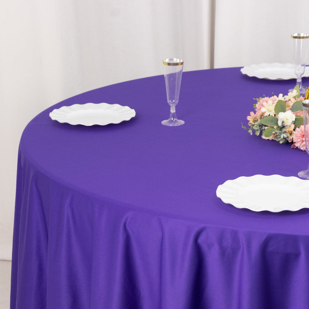 Scuba Round 108" Tablecloth Purple - Wrinkle Free & Stain Resistant Table Cover - Bell Racket Store