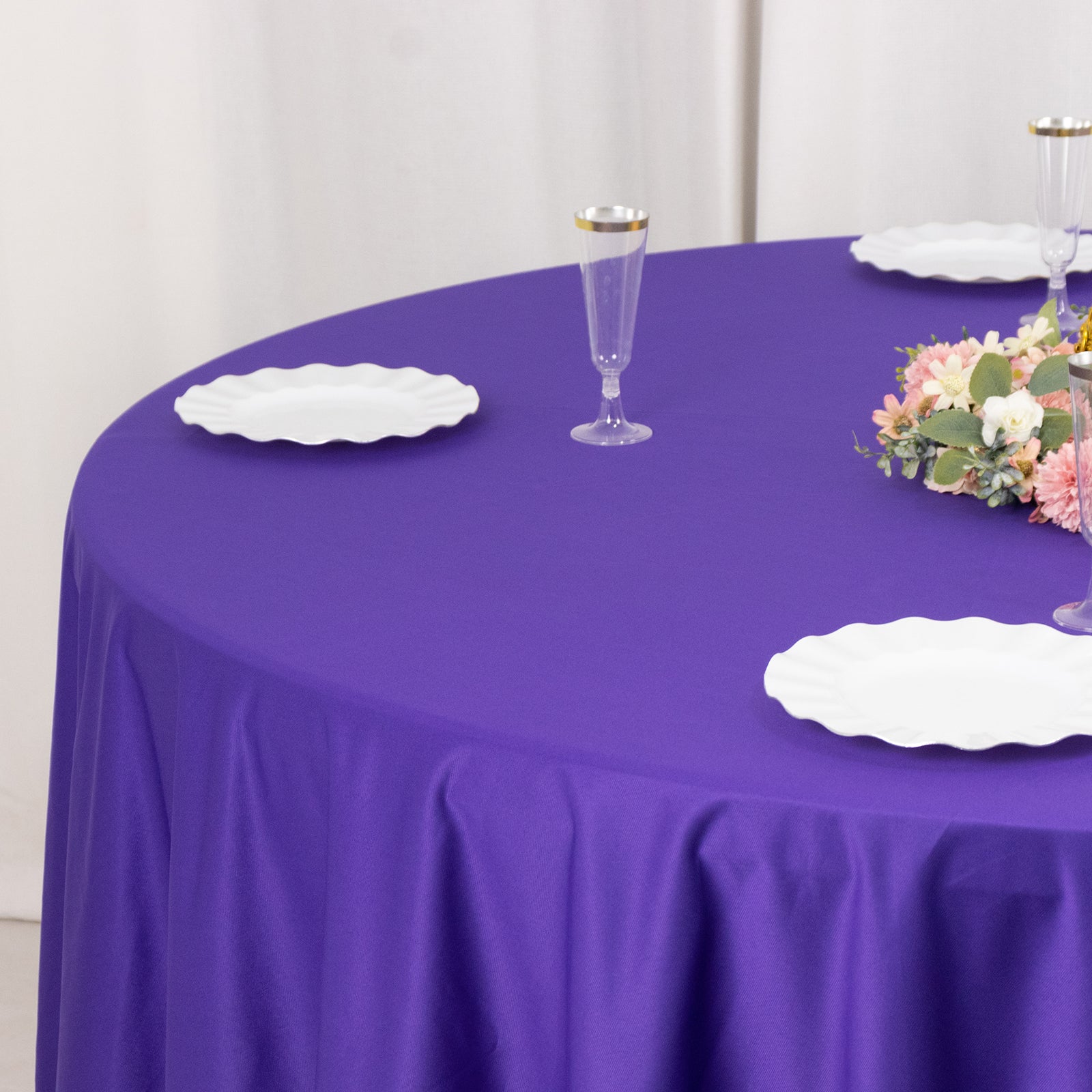 Scuba Round 108" Tablecloth Purple - Wrinkle Free & Stain Resistant Table Cover - Bell Racket Store