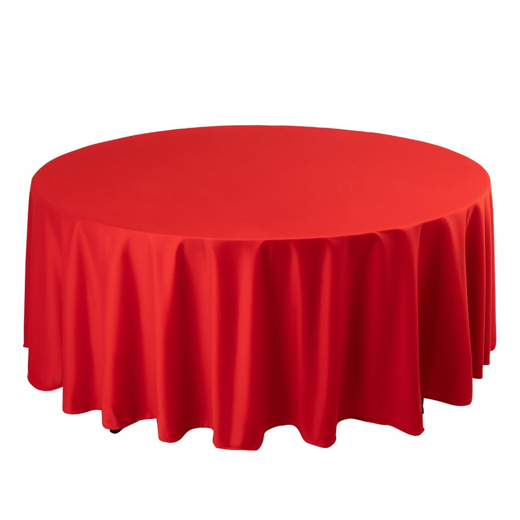Scuba Round 108" Tablecloth Red - Wrinkle Free & Stain Resistant Table Cover - Bell Racket Store