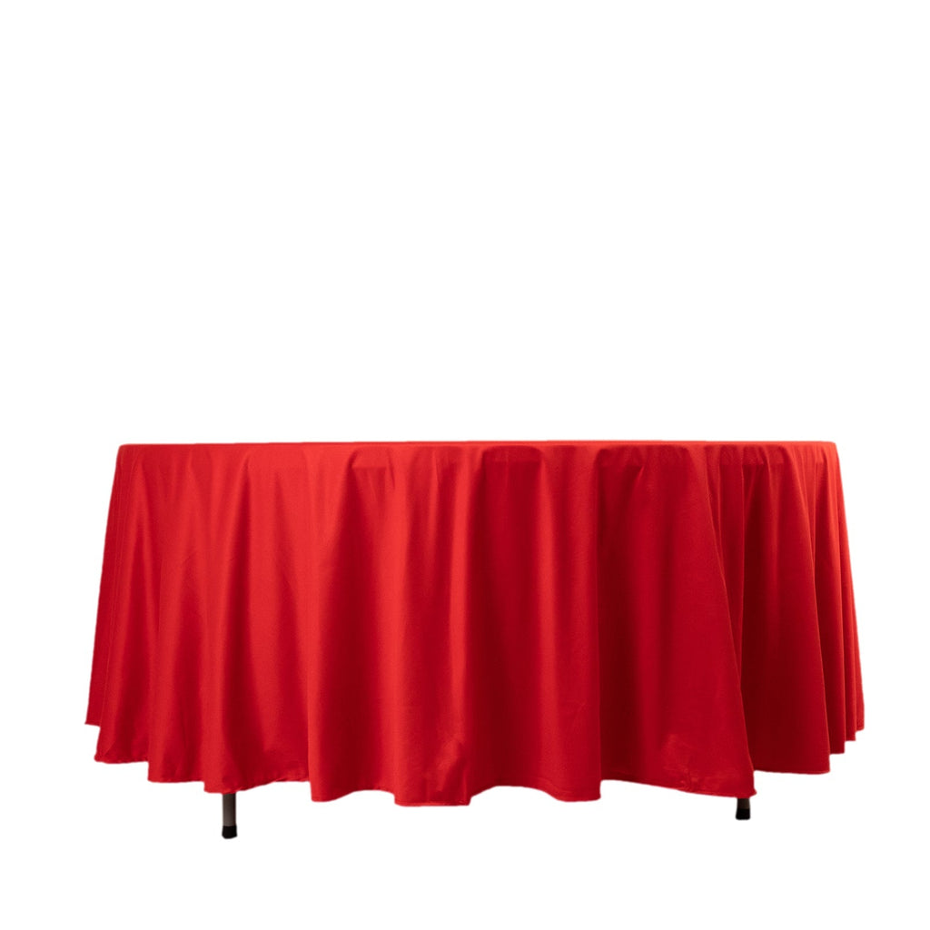 Scuba Round 108" Tablecloth Red - Wrinkle Free & Stain Resistant Table Cover - Bell Racket Store
