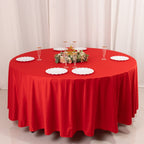 Scuba Round 108" Tablecloth Red - Wrinkle Free & Stain Resistant Table Cover - Bell Racket Store