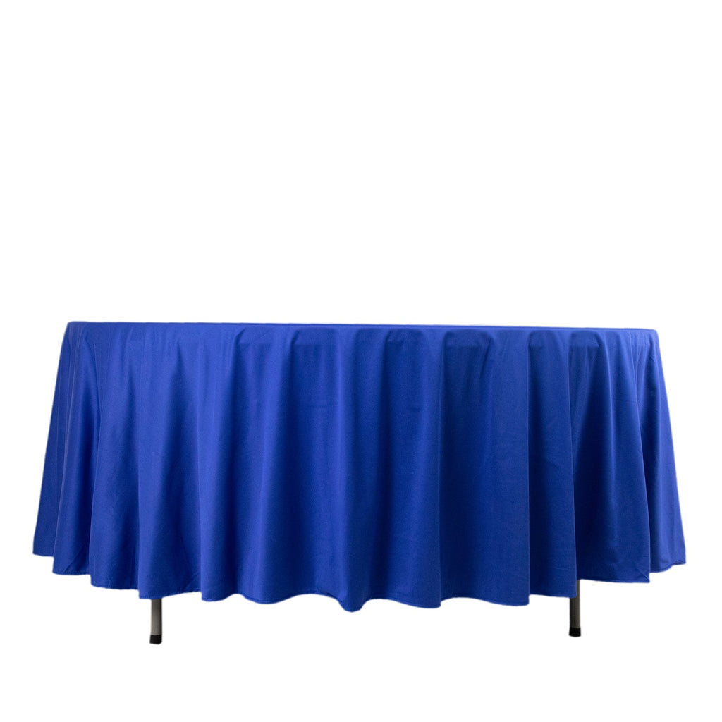 Scuba Round 108" Tablecloth Royal Blue - Wrinkle Free & Stain Resistant Table Cover - Bell Racket Store