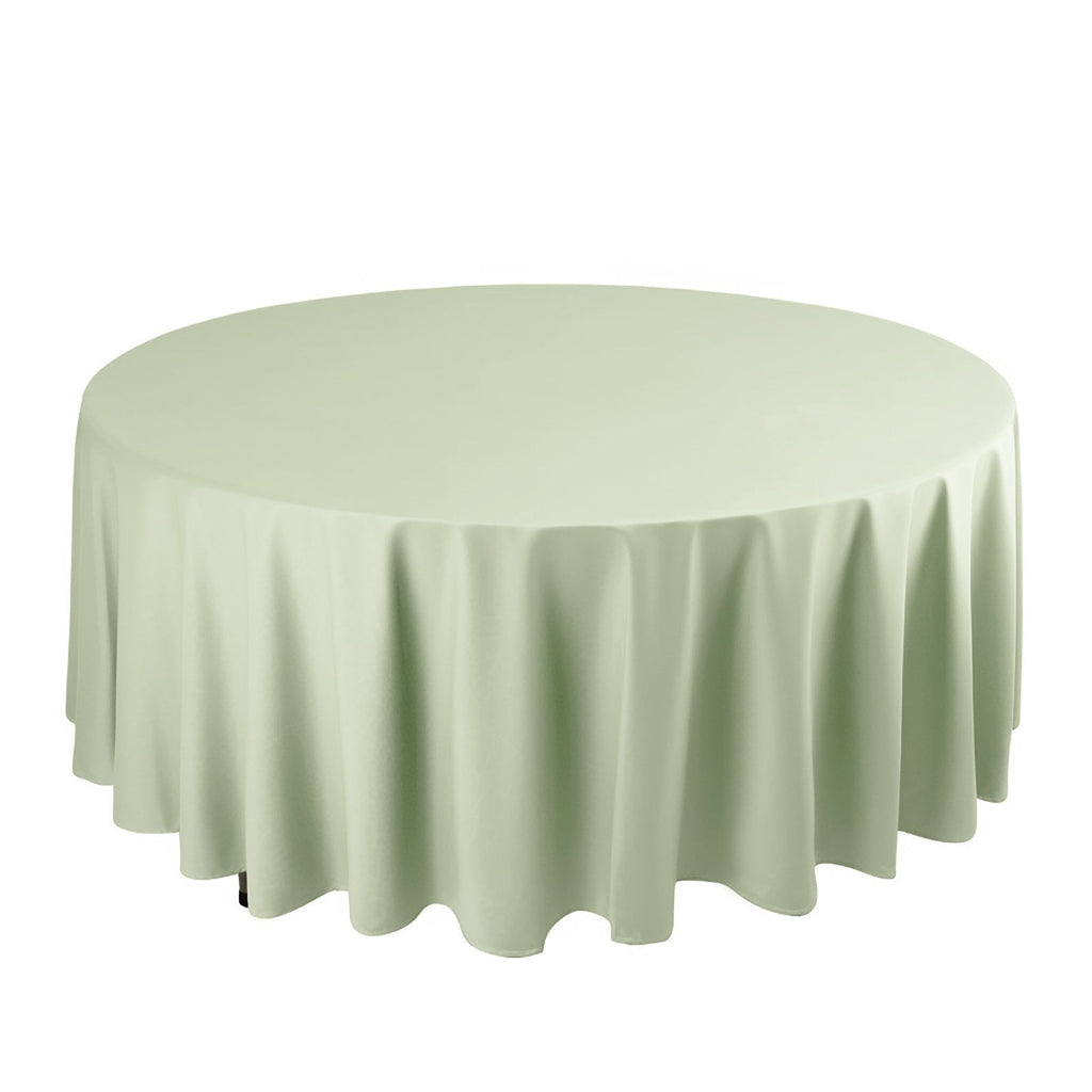 Scuba Round 108" Tablecloth Sage Green - Wrinkle Free & Stain Resistant Table Cover - Bell Racket Store