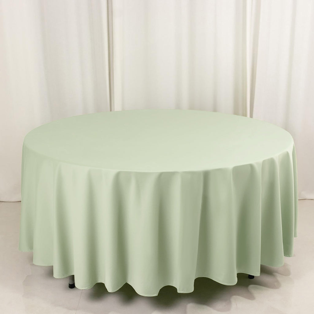 Scuba Round 108" Tablecloth Sage Green - Wrinkle Free & Stain Resistant Table Cover - Bell Racket Store
