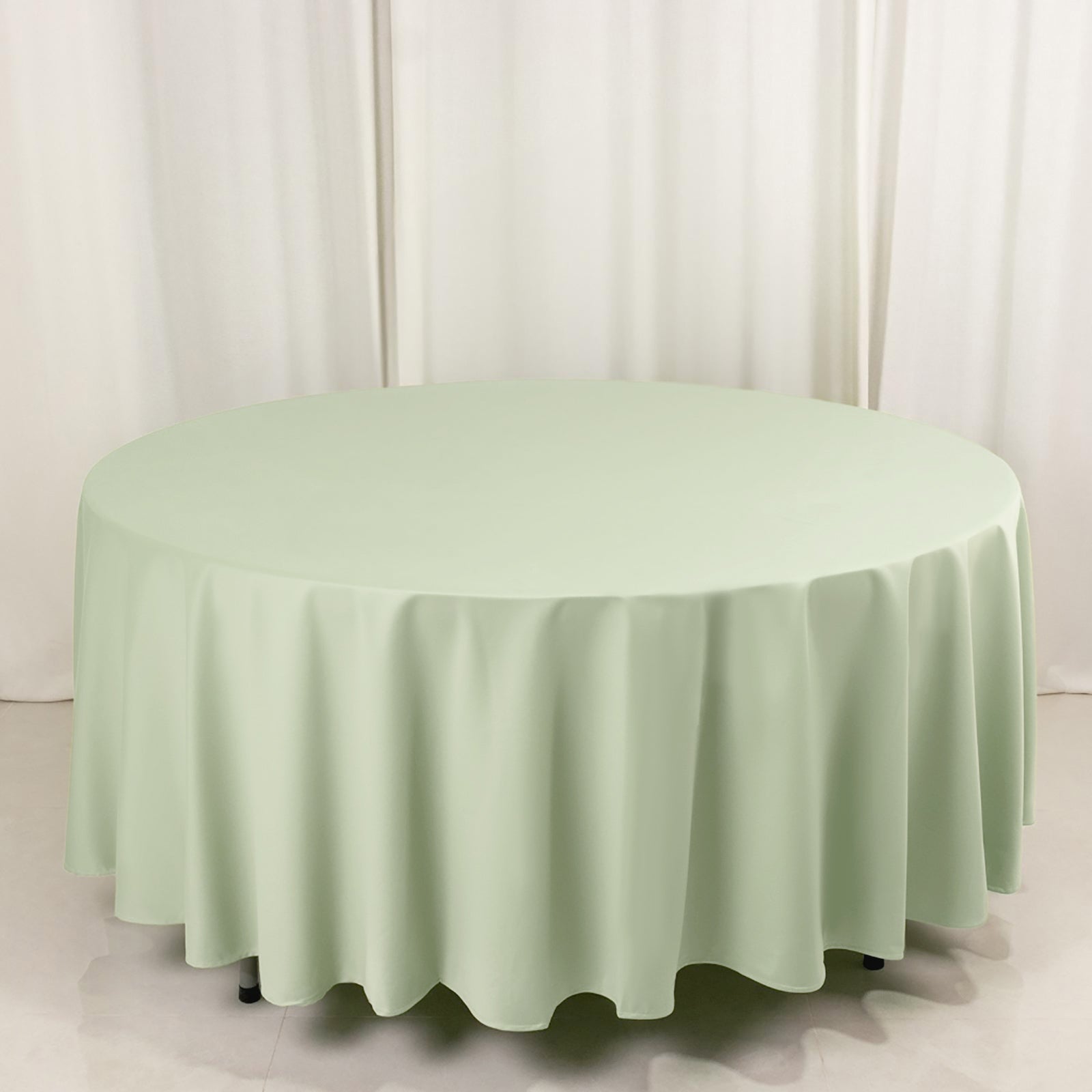 Scuba Round 108" Tablecloth Sage Green - Wrinkle Free & Stain Resistant Table Cover - Bell Racket Store