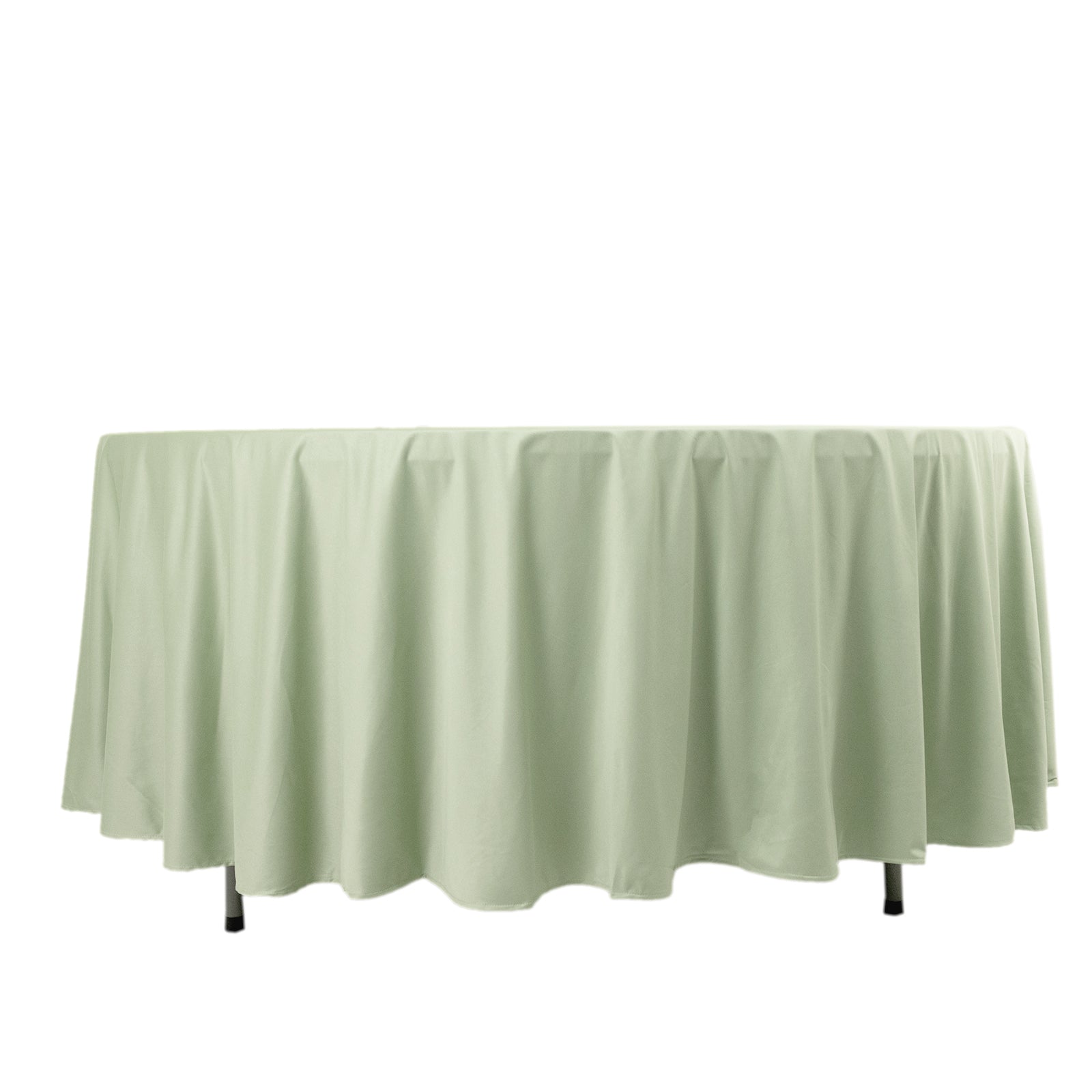 Scuba Round 108" Tablecloth Sage Green - Wrinkle Free & Stain Resistant Table Cover - Bell Racket Store