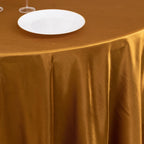 Scuba Round 108" Tablecloth Shimmering Gold - Wrinkle Free & Stain Resistant Table Cover for Weddings and Parties - Bell Racket Store