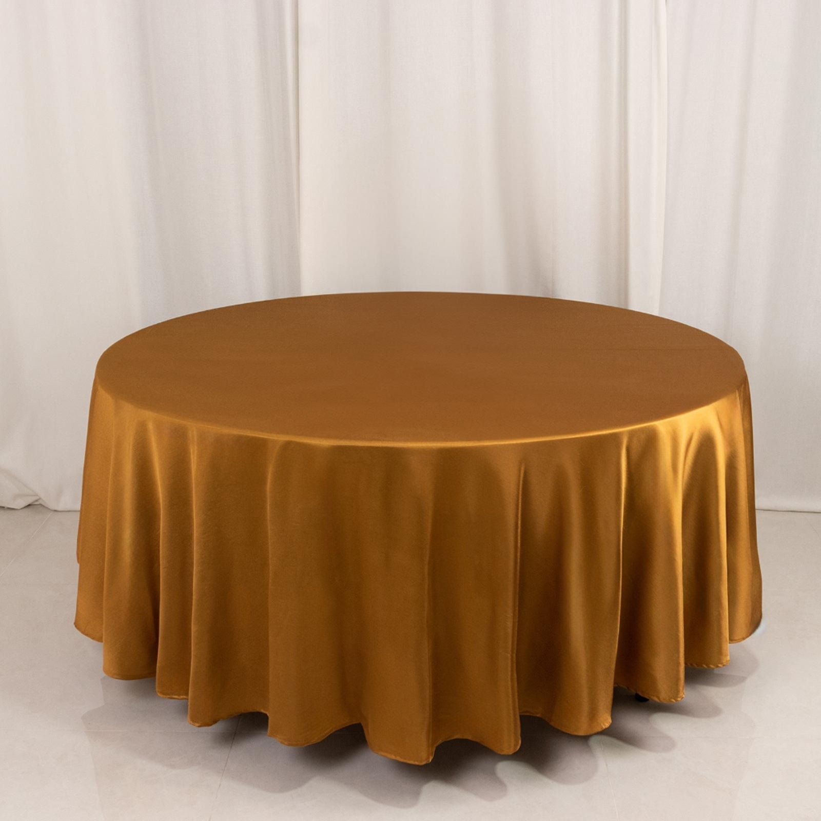 Scuba Round 108" Tablecloth Shimmering Gold - Wrinkle Free & Stain Resistant Table Cover for Weddings and Parties - Bell Racket Store