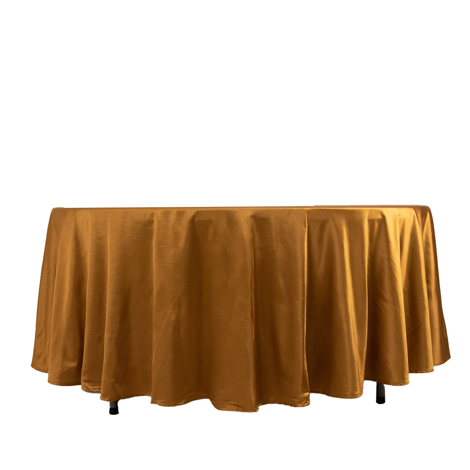 Scuba Round 108" Tablecloth Shimmering Gold - Wrinkle Free & Stain Resistant Table Cover for Weddings and Parties - Bell Racket Store