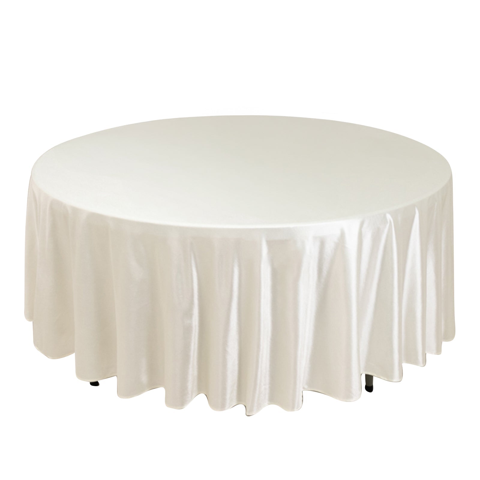 Scuba Round 108" Tablecloth Shimmering Pearl White - Wrinkle Free & Stain Resistant Table Cover - Bell Racket Store