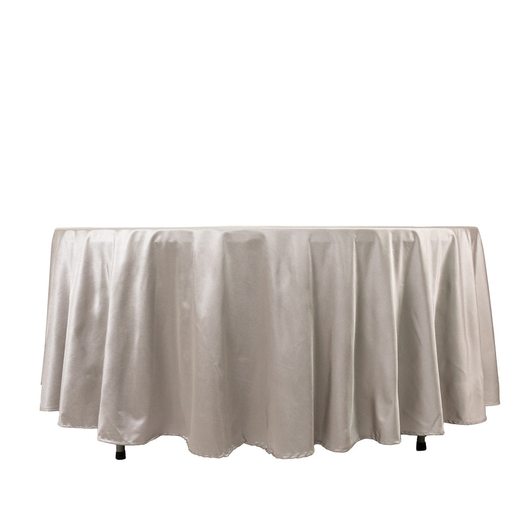 Scuba Round 108" Tablecloth Shimmering Silver - Wrinkle Free & Stain Resistant Table Cover - Bell Racket Store