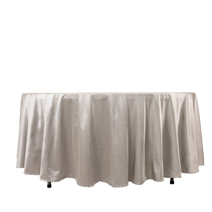 Scuba Round 108" Tablecloth Shimmering Silver - Wrinkle Free & Stain Resistant Table Cover - Bell Racket Store