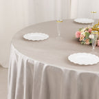 Scuba Round 108" Tablecloth Shimmering Silver - Wrinkle Free & Stain Resistant Table Cover - Bell Racket Store