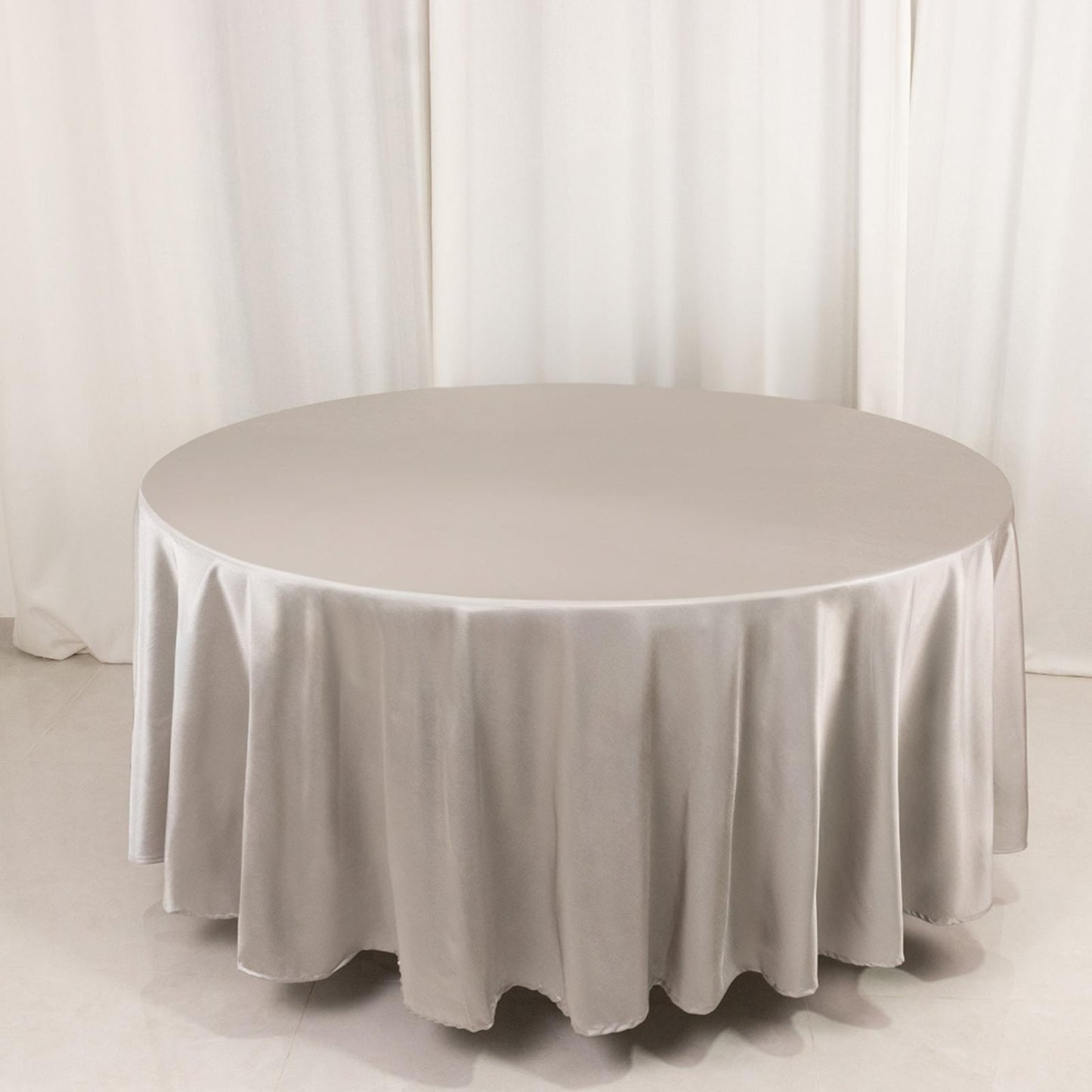 Scuba Round 108" Tablecloth Shimmering Silver - Wrinkle Free & Stain Resistant Table Cover - Bell Racket Store