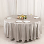 Scuba Round 108" Tablecloth Shimmering Silver - Wrinkle Free & Stain Resistant Table Cover - Bell Racket Store