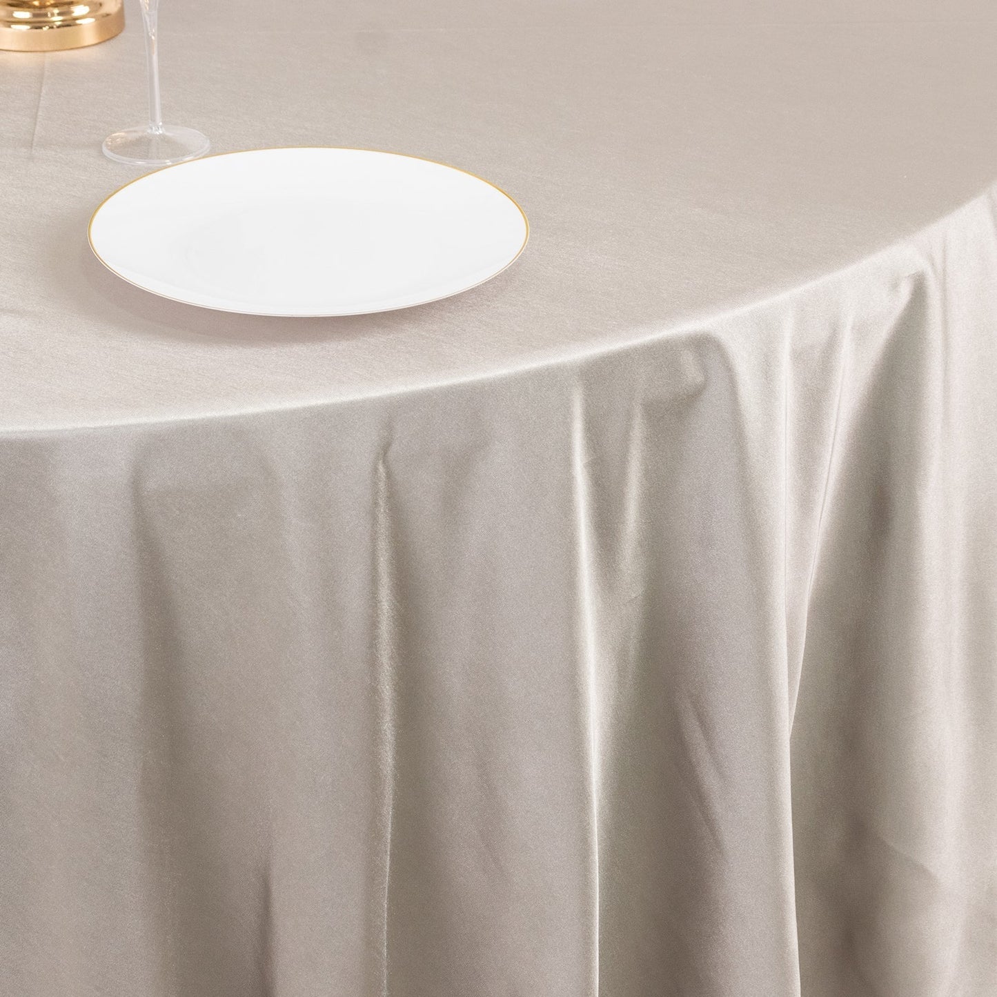 Scuba Round 108" Tablecloth Shimmering Silver - Wrinkle Free & Stain Resistant Table Cover - Bell Racket Store