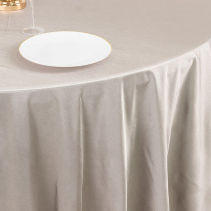 Scuba Round 108" Tablecloth Shimmering Silver - Wrinkle Free & Stain Resistant Table Cover - Bell Racket Store