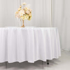 Scuba Round 108" Tablecloth White - Wrinkle Free & Stain Resistant Table Cover for Exquisite Events - Bell Racket Store