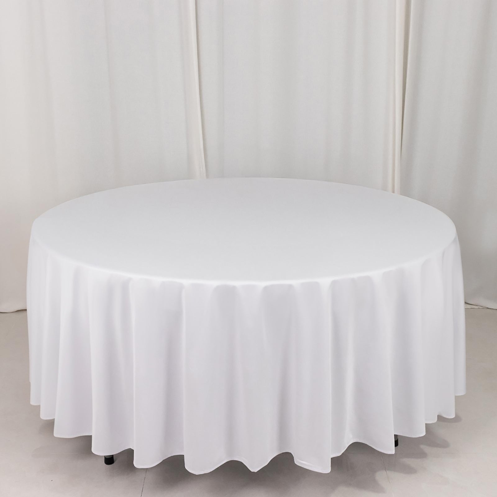 Scuba Round 108" Tablecloth White - Wrinkle Free & Stain Resistant Table Cover for Exquisite Events - Bell Racket Store