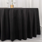 Scuba Round 120" Tablecloth Black - Wrinkle Free & Stain Resistant Seamless Table Cover for Weddings & Events - Bell Racket Store
