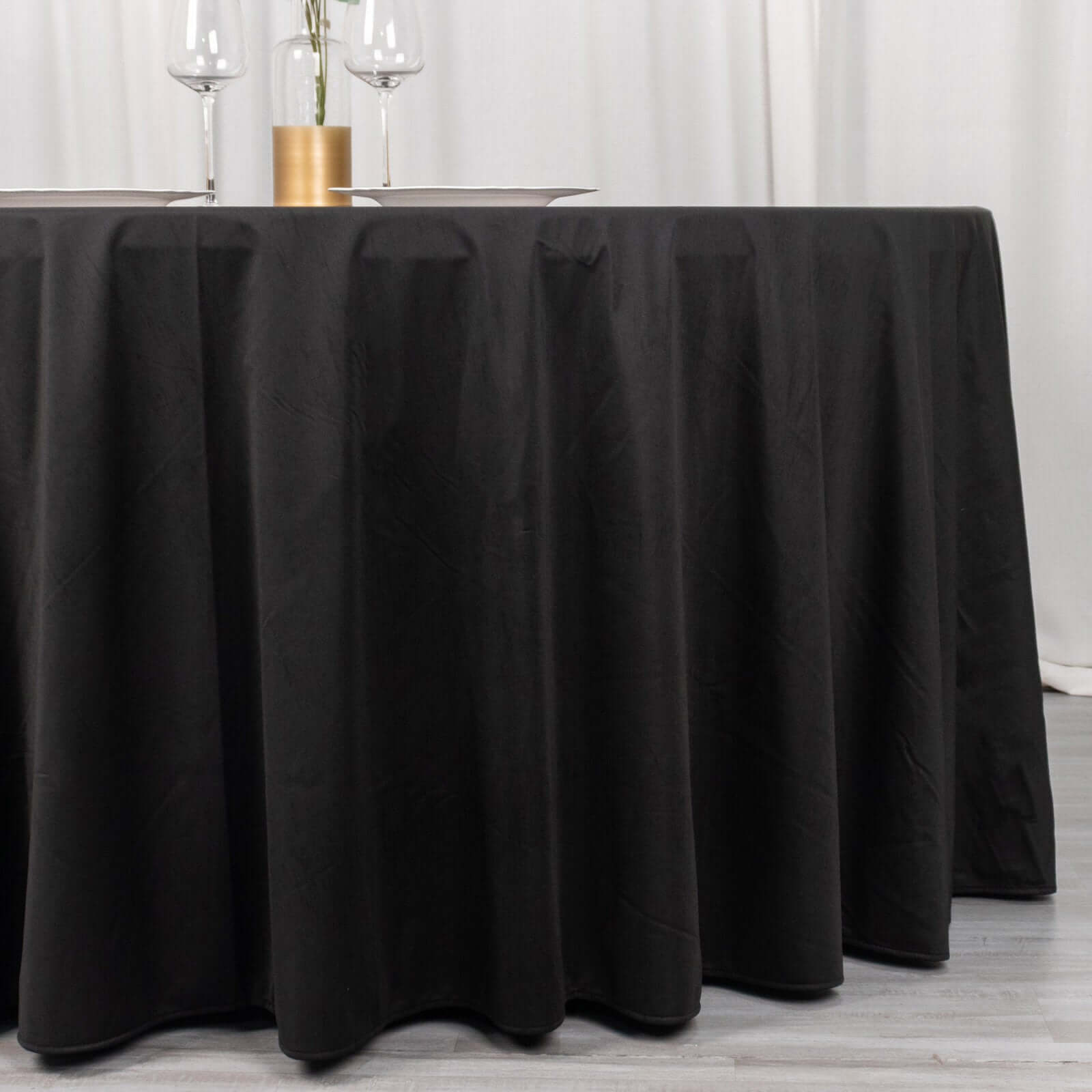 Scuba Round 120" Tablecloth Black - Wrinkle Free & Stain Resistant Seamless Table Cover for Weddings & Events - Bell Racket Store