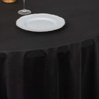 Scuba Round 120" Tablecloth Black - Wrinkle Free & Stain Resistant Seamless Table Cover for Weddings & Events - Bell Racket Store