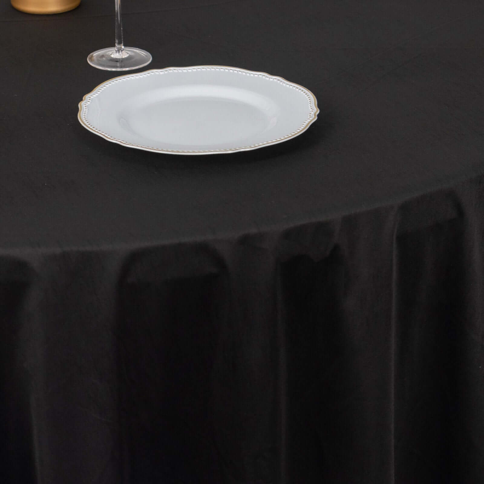 Scuba Round 120" Tablecloth Black - Wrinkle Free & Stain Resistant Seamless Table Cover for Weddings & Events - Bell Racket Store