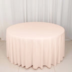 Scuba Round 120" Tablecloth Blush - Wrinkle Free & Stain Resistant Seamless Table Cover - Bell Racket Store