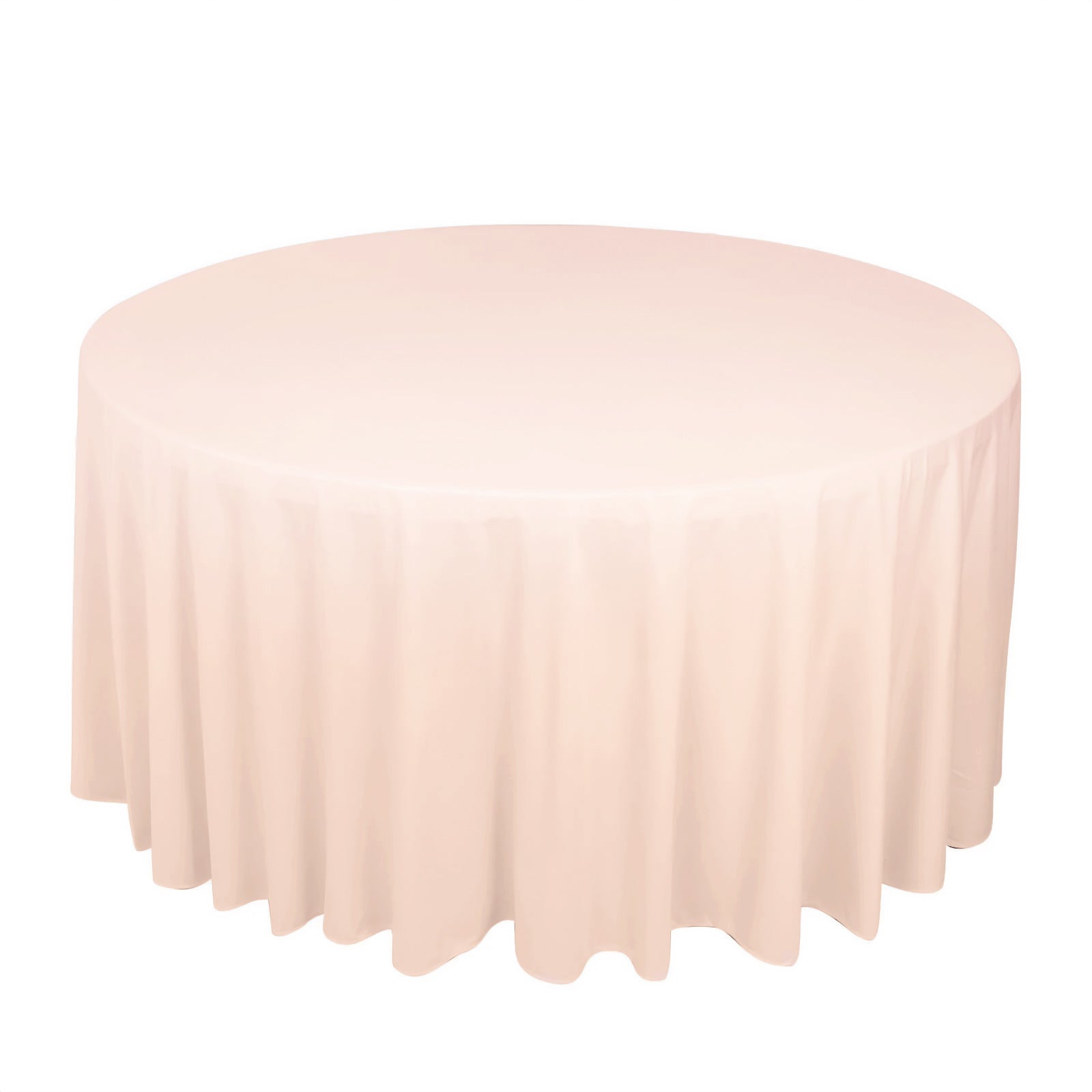 Scuba Round 120" Tablecloth Blush - Wrinkle Free & Stain Resistant Seamless Table Cover - Bell Racket Store