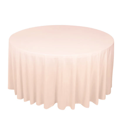 Scuba Round 120" Tablecloth Blush - Wrinkle Free & Stain Resistant Seamless Table Cover - Bell Racket Store