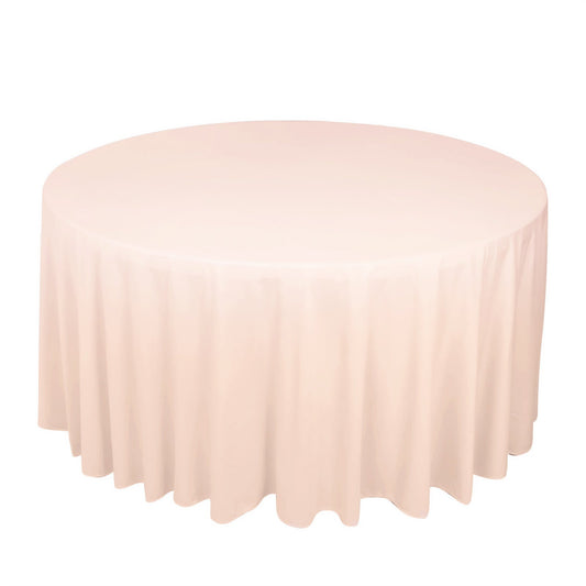 Scuba Round 120" Tablecloth Blush - Wrinkle Free & Stain Resistant Seamless Table Cover - Bell Racket Store