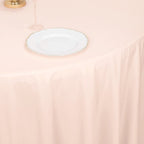 Scuba Round 120" Tablecloth Blush - Wrinkle Free & Stain Resistant Seamless Table Cover - Bell Racket Store