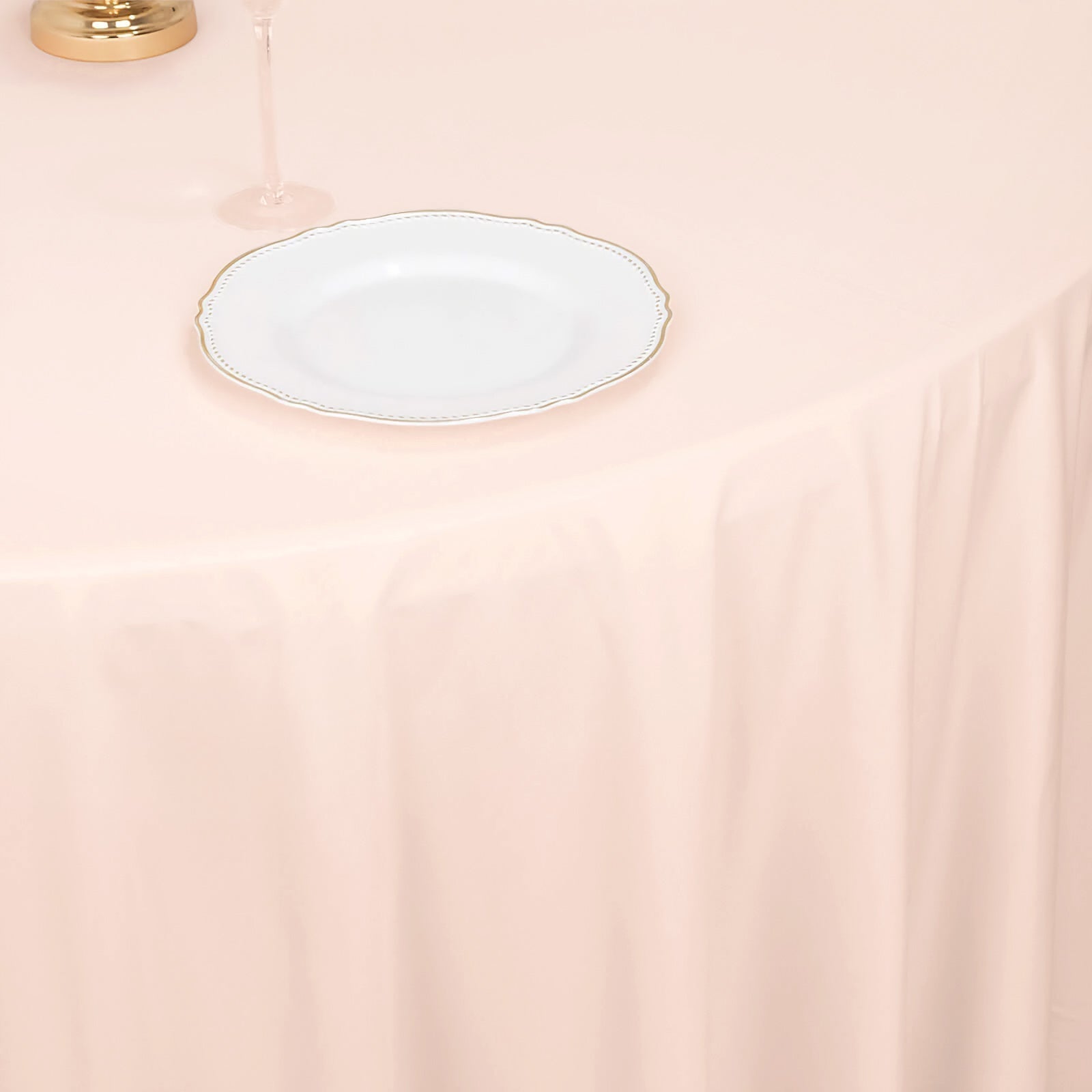 Scuba Round 120" Tablecloth Blush - Wrinkle Free & Stain Resistant Seamless Table Cover - Bell Racket Store