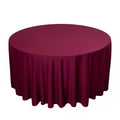 Scuba Round 120" Tablecloth Burgundy - Wrinkle Free & Stain Resistant Seamless Table Cover - Bell Racket Store