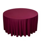 Scuba Round 120" Tablecloth Burgundy - Wrinkle Free & Stain Resistant Seamless Table Cover - Bell Racket Store
