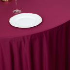 Scuba Round 120" Tablecloth Burgundy - Wrinkle Free & Stain Resistant Seamless Table Cover - Bell Racket Store
