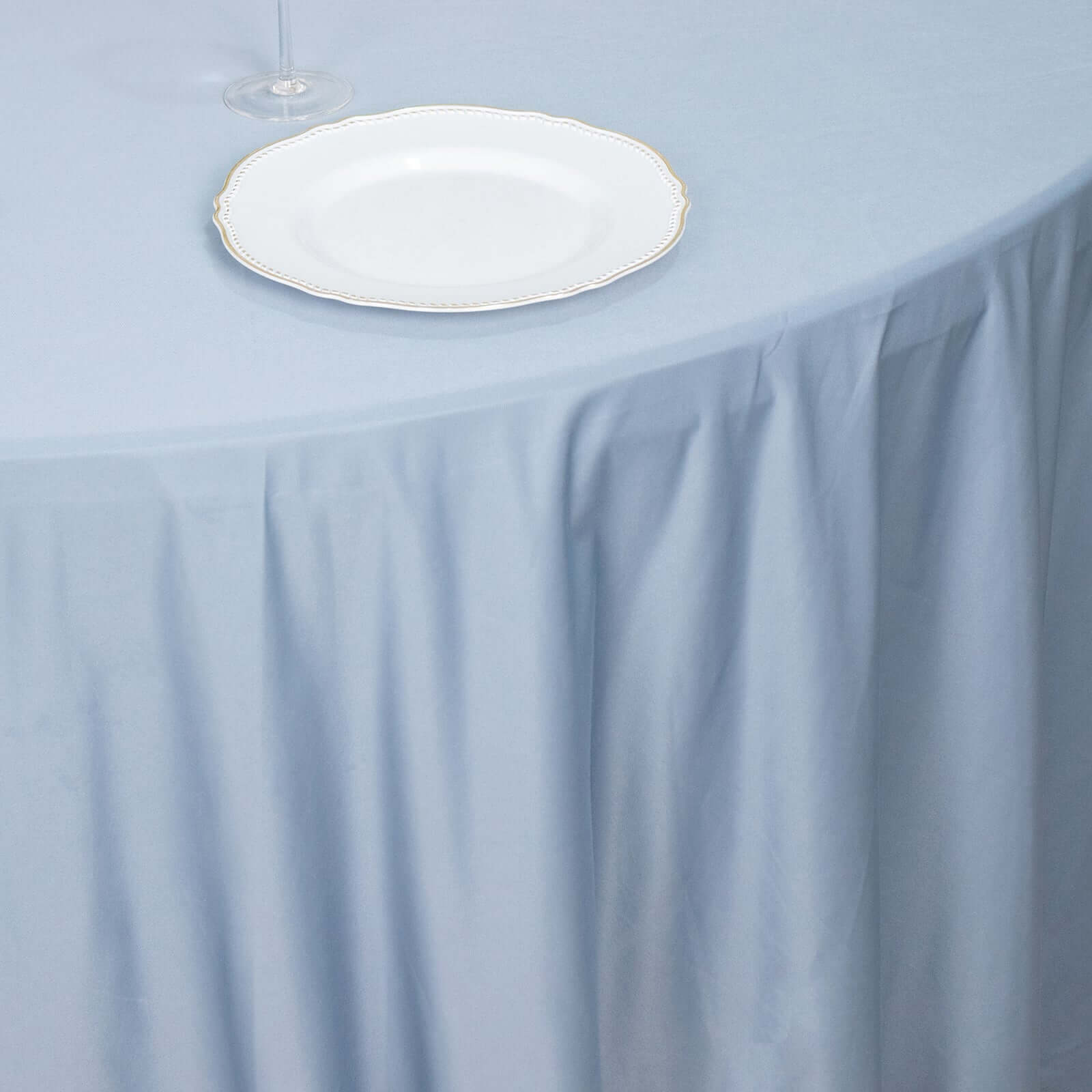 Scuba Round 120" Tablecloth Dusty Blue - Wrinkle Free & Stain Resistant Seamless Table Cover - Bell Racket Store