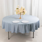 Scuba Round 120" Tablecloth Dusty Blue - Wrinkle Free & Stain Resistant Seamless Table Cover - Bell Racket Store