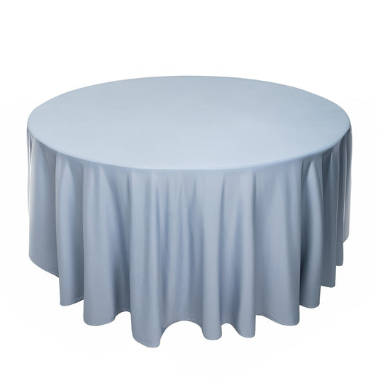 Scuba Round 120" Tablecloth Dusty Blue - Wrinkle Free & Stain Resistant Seamless Table Cover - Bell Racket Store