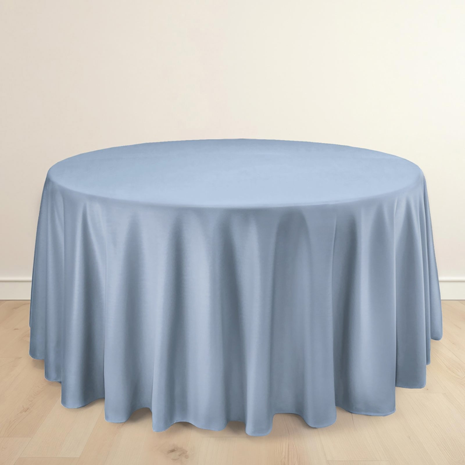 Scuba Round 120" Tablecloth Dusty Blue - Wrinkle Free & Stain Resistant Seamless Table Cover - Bell Racket Store